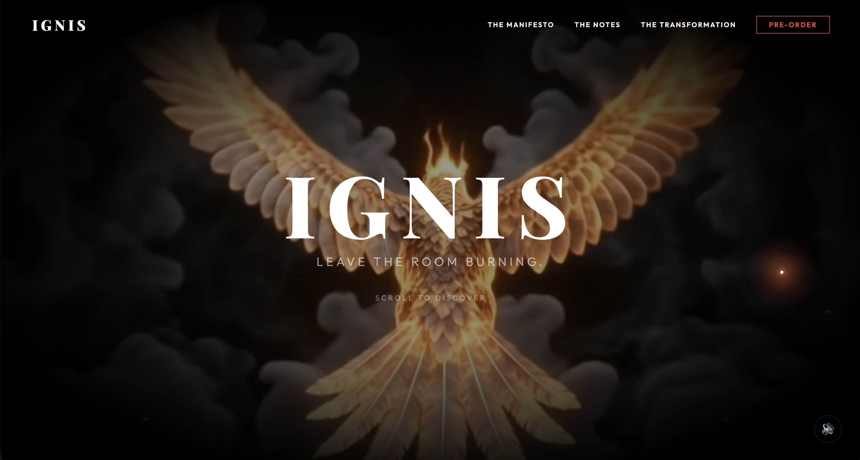 IGNIS Parfum brand landing page designed by Koray Cifci