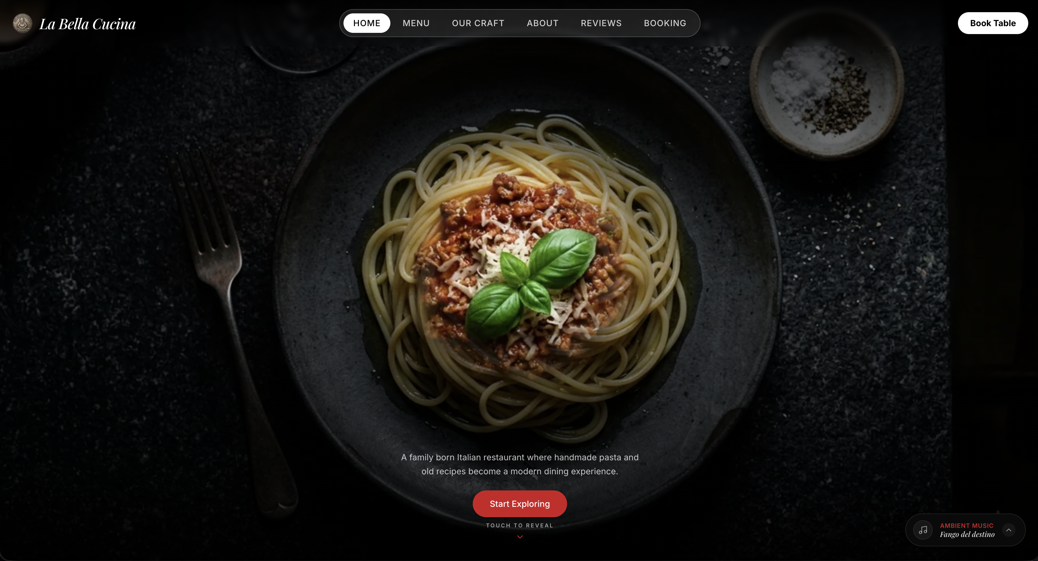 La Bella Cucina restaurant website project by Koray Cifci